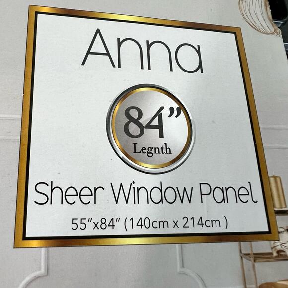 Lot of 3 Sally Textiles ANNA Sheer Window Panels 84" Beige Cream Curtains Home - Picture 4 of 6